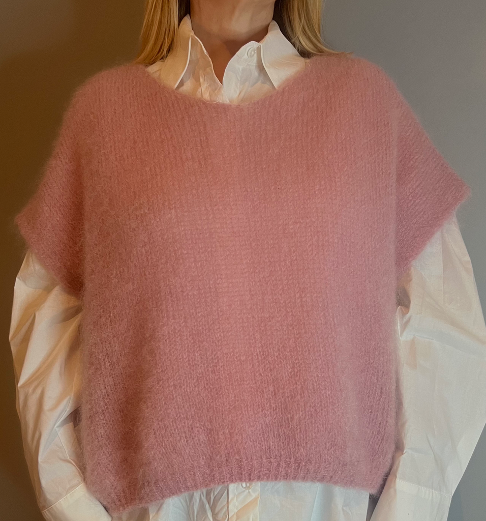 Pull rose sans manches "Mohair Touch"