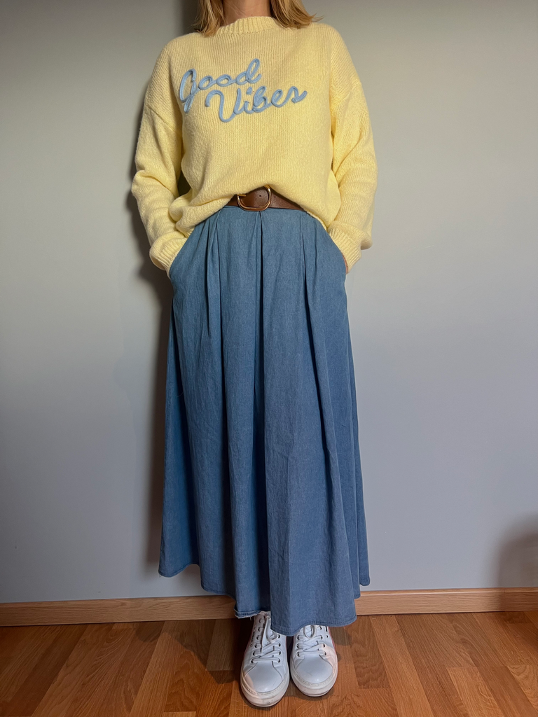 Jupe longue effet jeans Terra di Siena