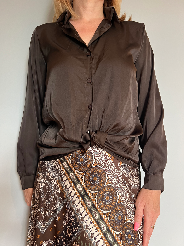 Chemisier satiné "Moka"