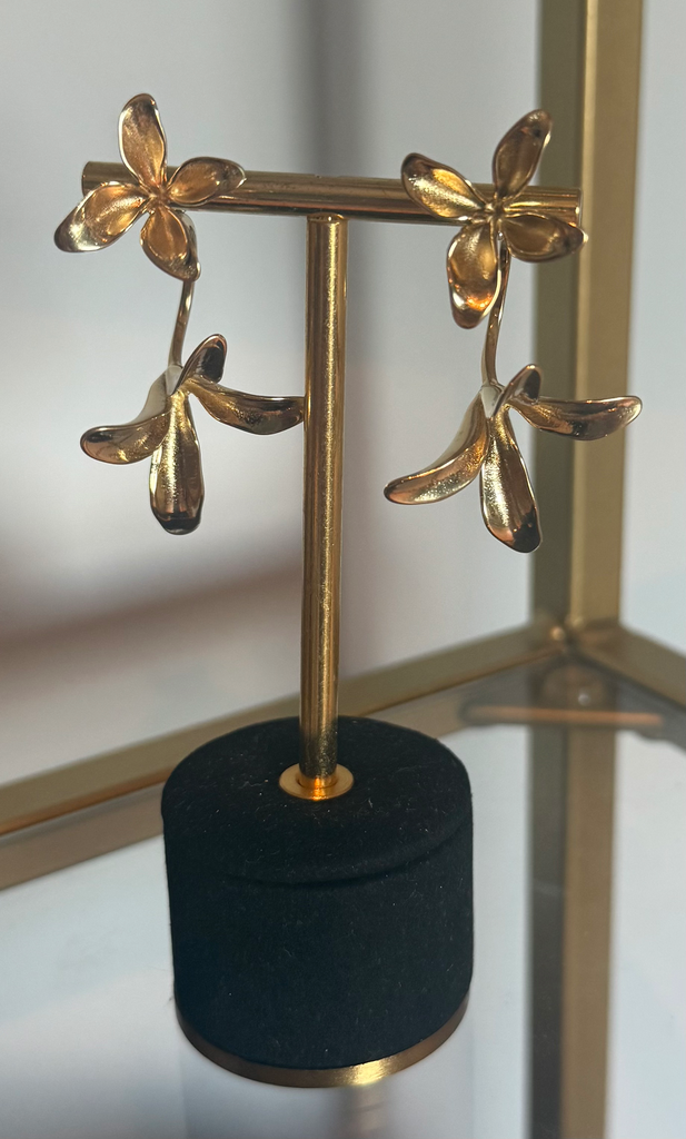 Boucle d'oreille double "Flora"