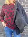 Pull motif vache "red black"