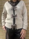 Pull beige "noeud" réversible