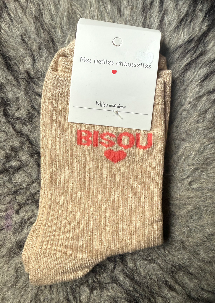 Chaussette paillettes "Bisou"