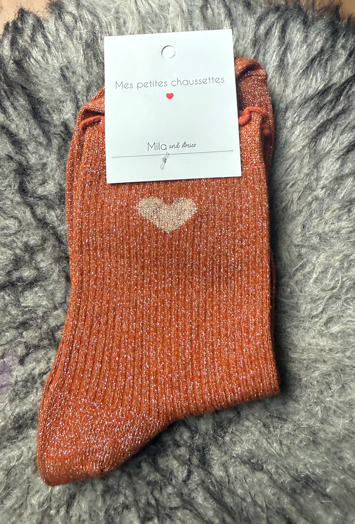 Chaussette paillettes "Coeur"