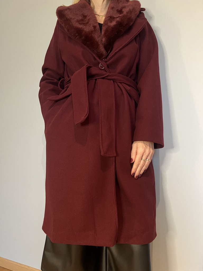 Manteau "Alba" en burgundy en taille L