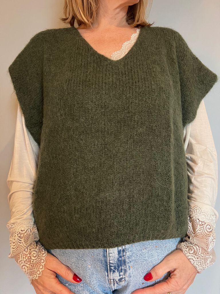 Pull 'le kaki sans manche' 