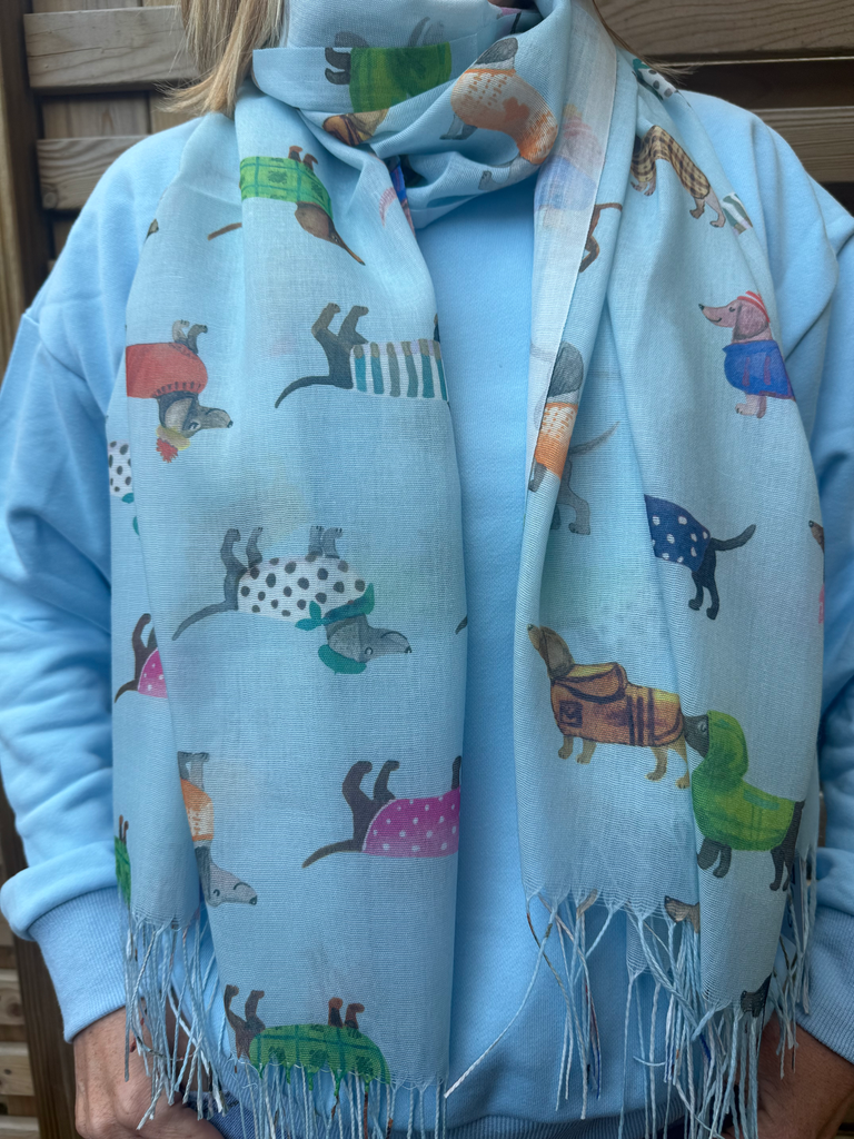Foulard "Dog" bleu