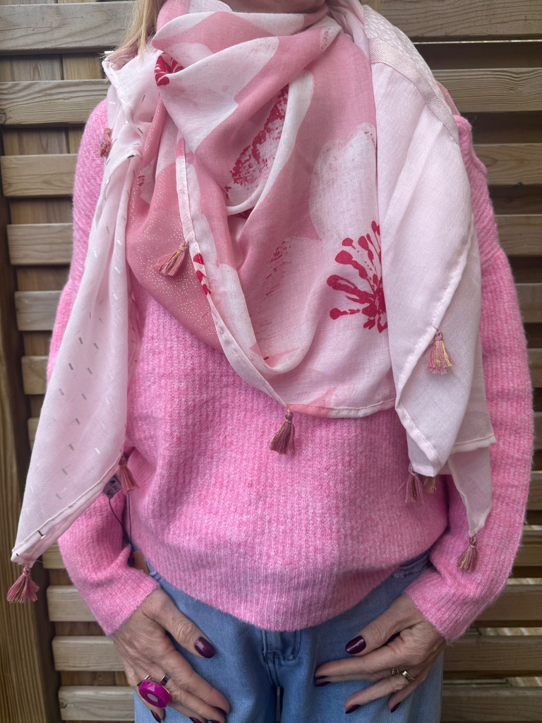 Grand Foulard carré "Rosy"
