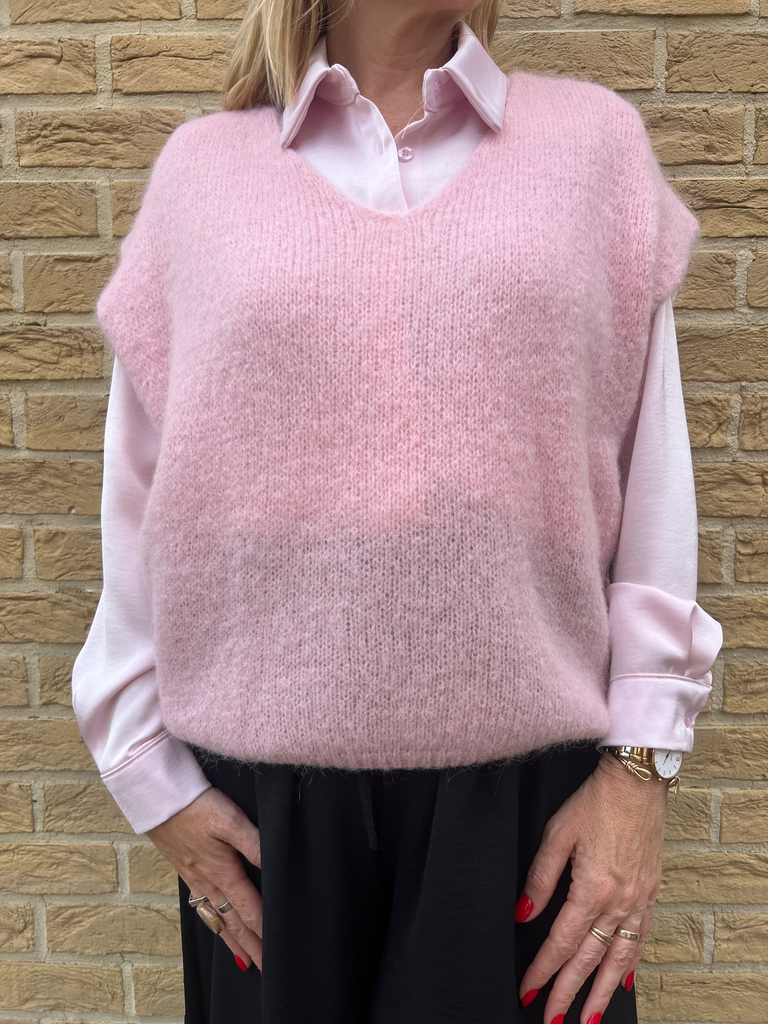Pull "Rose Calin" sans manche