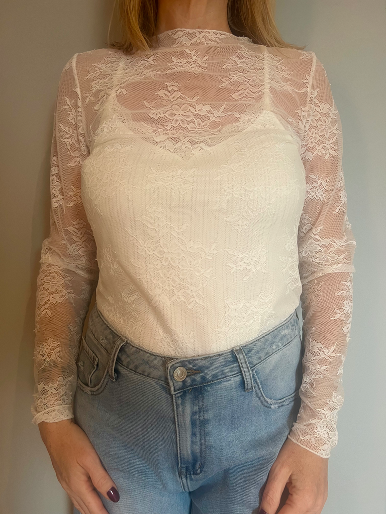 Top dentelle blanc Terra di Siena