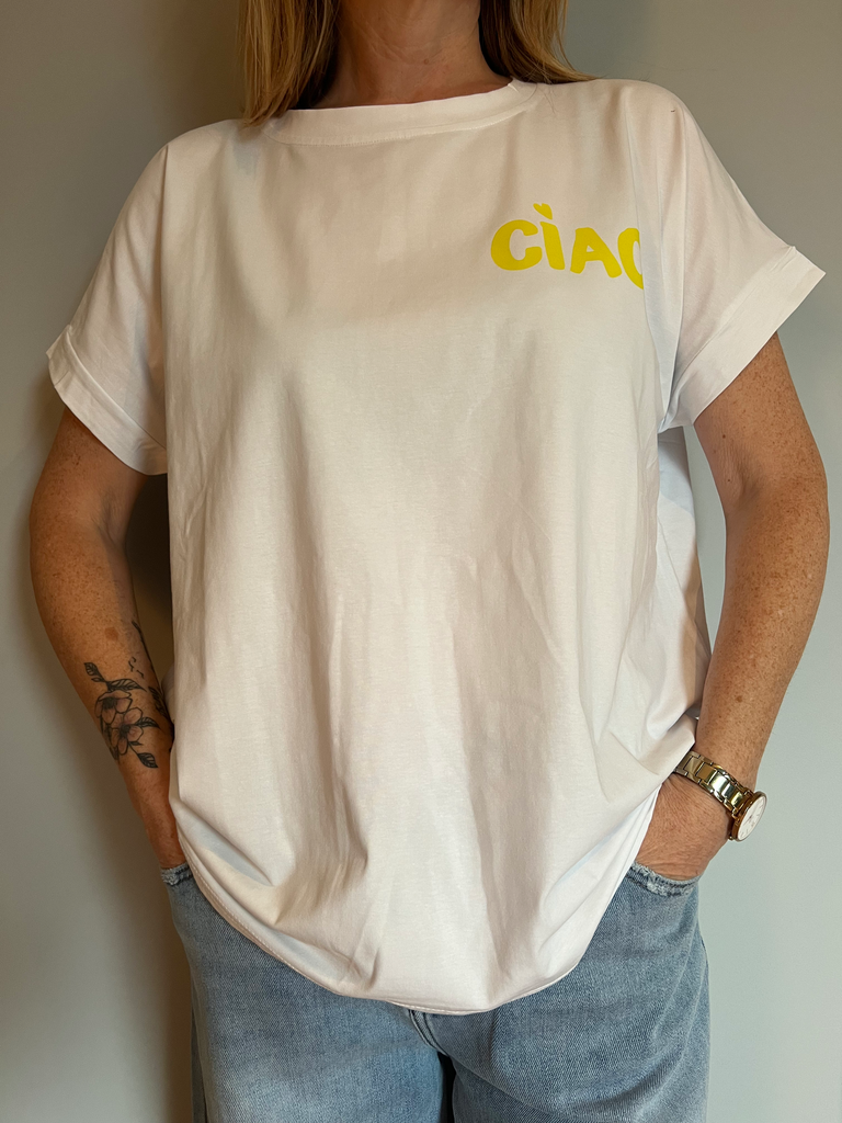 T-Shirt "Ciao" jaune