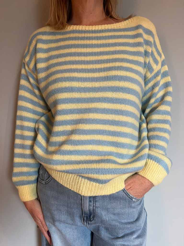 Pull "Linéa" bleu & jaune