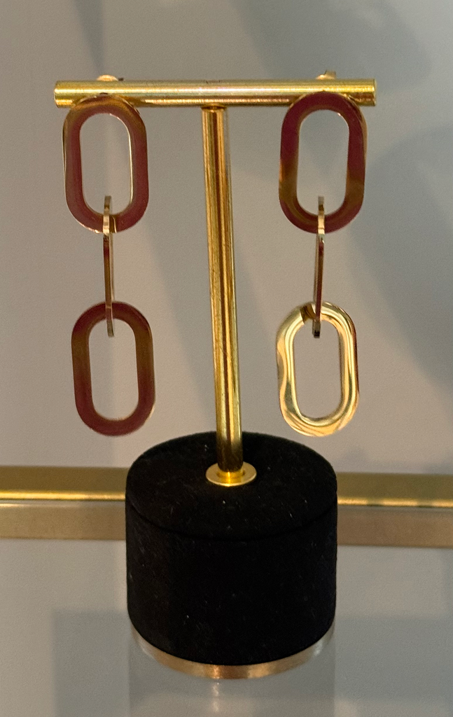 Boucle d'oreille pendante anneau doré