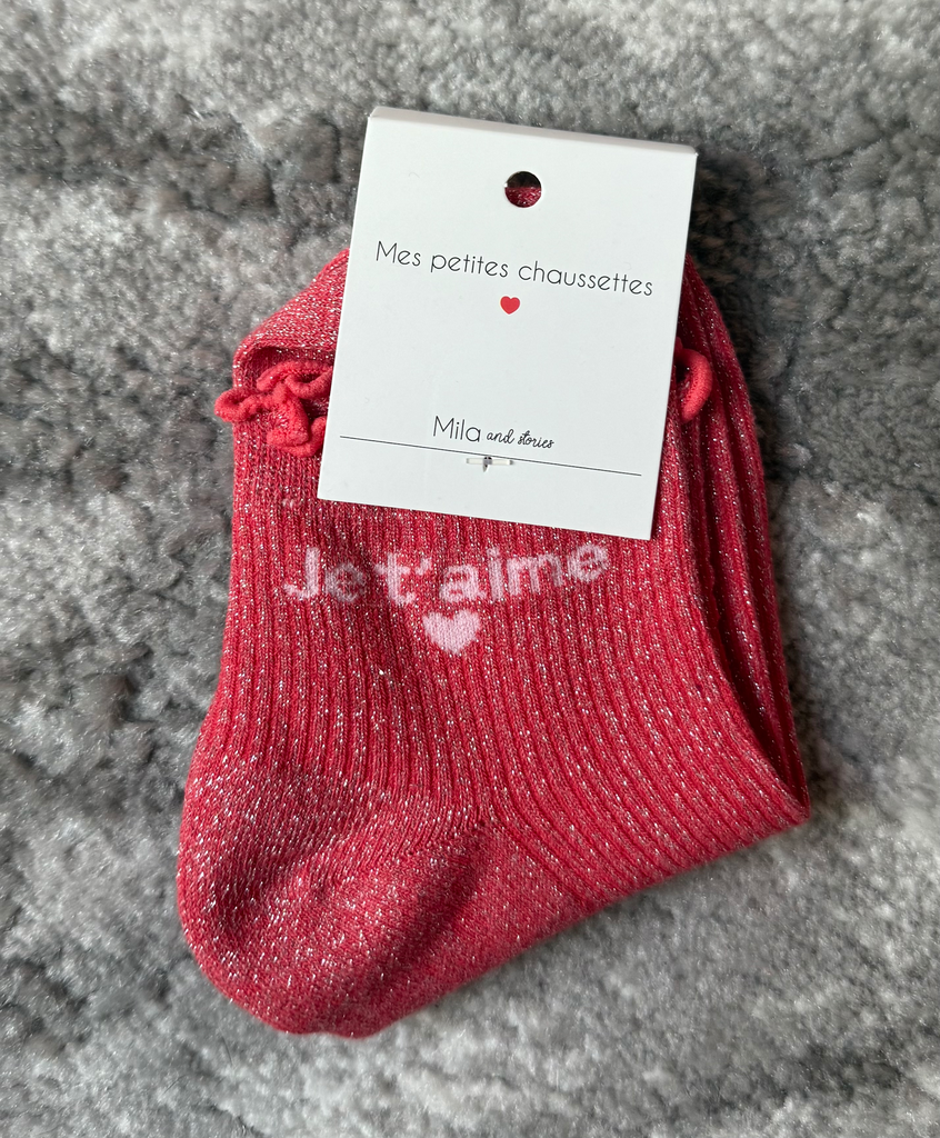 Chaussette courte "Je t'aime"