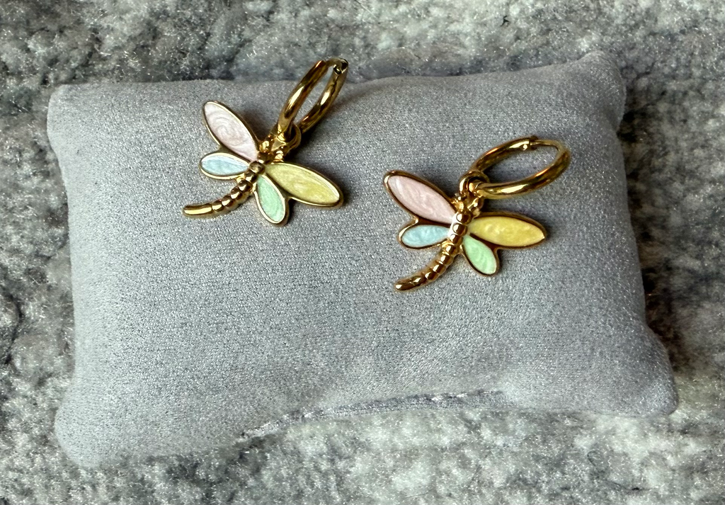 Boucle d'oreille "color libellule"