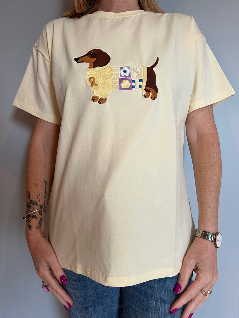 T-shirt « Dog » jaune