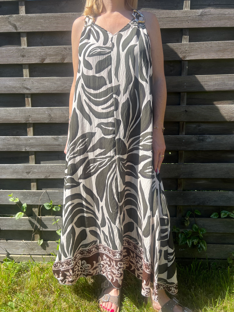 Robe longue bain de soleil  "Soléa kaki"
