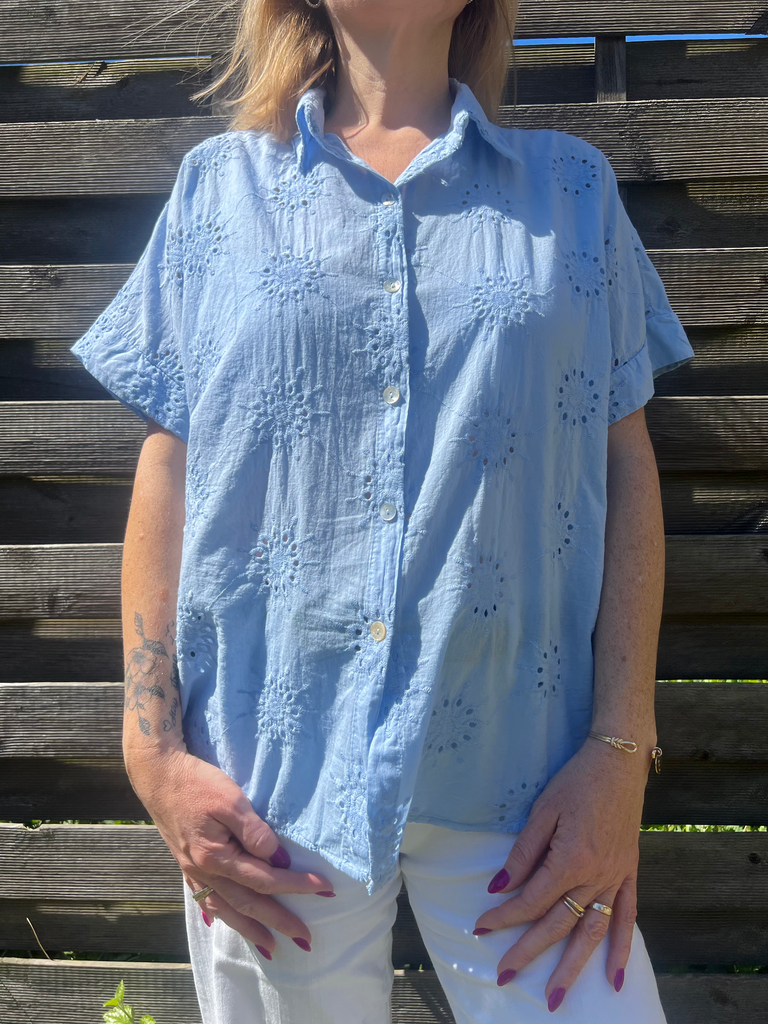 Chemisier "Brise coton" bleu