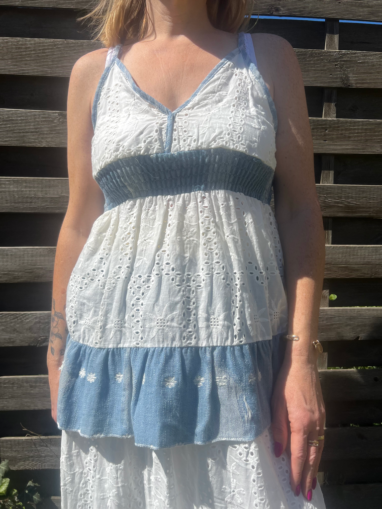 Top "Denim & Dentelle"