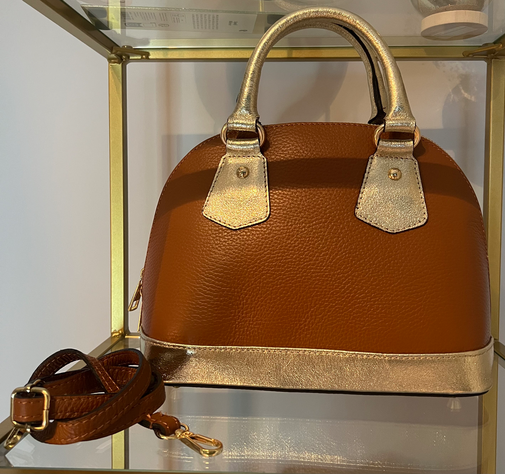 Sac cuir brun doré Miss-Terre