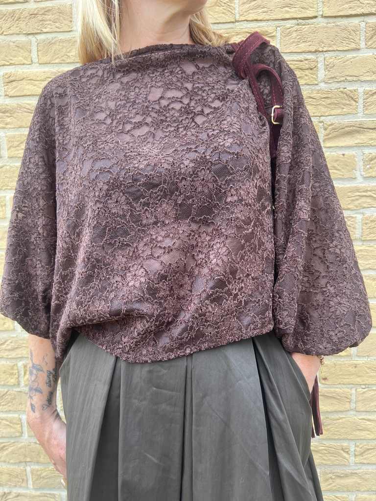 Blouse "dentelle chic chocolat"