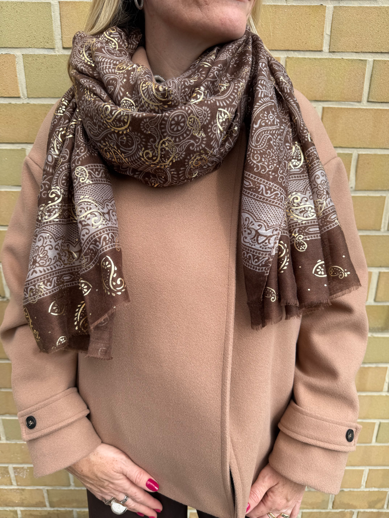 Foulard "bandana" brun