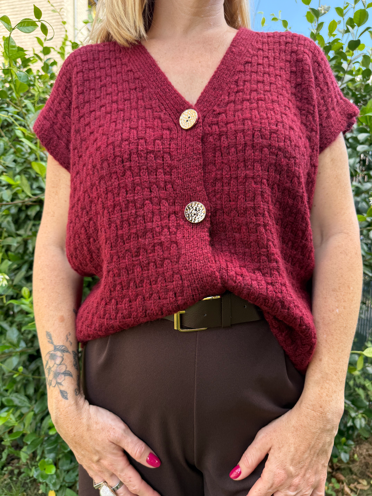 Gilet sans manche "Le Cozy" Bordeaux