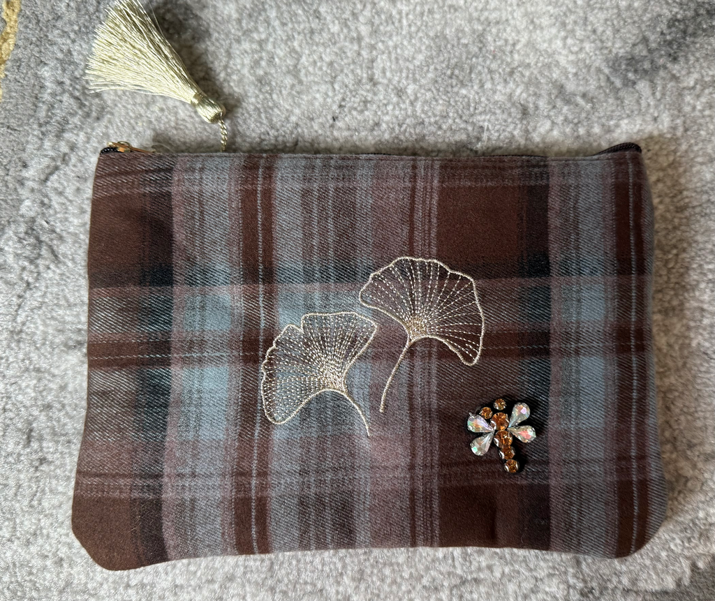 Pochette "Libellule" brune