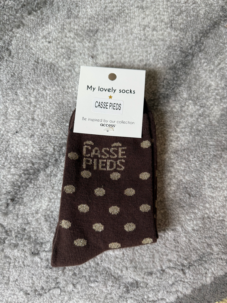 Chaussette "Casse Pieds" en brun
