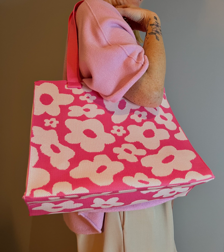 Sac à fleurs rose