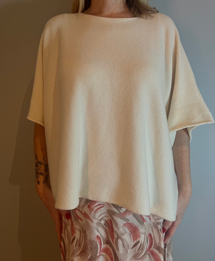 Pull oversize basic blanc Terra di Siena