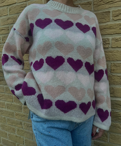  Pull Coeur Terra di Siena