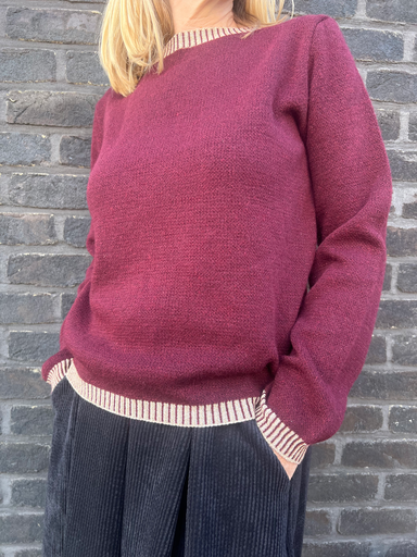 Pull burgundy avec paillette