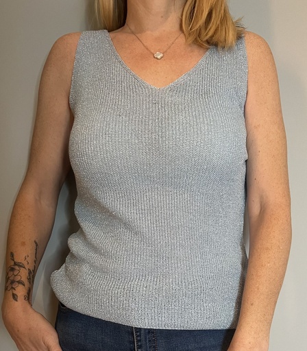 Top paillettes bleu