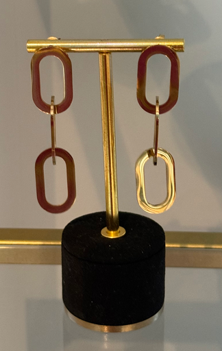 Boucle d'oreille pendante anneau doré