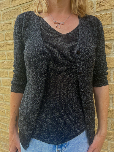 Twin-set noir paillettes