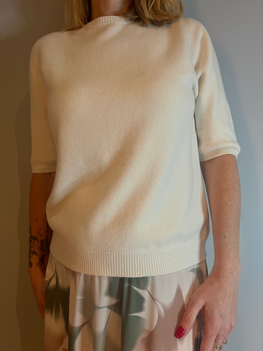 Pull blanc Terra di Siena manche 3/4